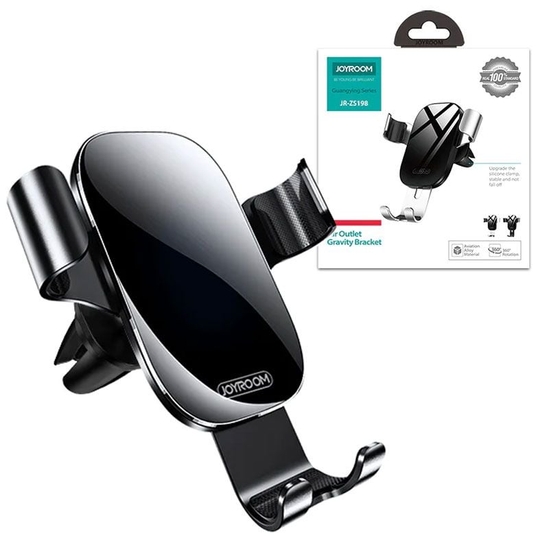 Suport Auto JR-ZS198 Joyroom, Grila ventilatie, Cleme laterale, Rotire 360, Negru Engros