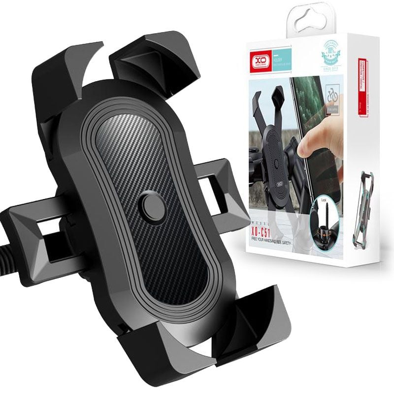 Suport Bicicleta/Moto, XO-C51, Colturi antisoc, Montare pe Ghidon, Rotativ 360, Negru Engros