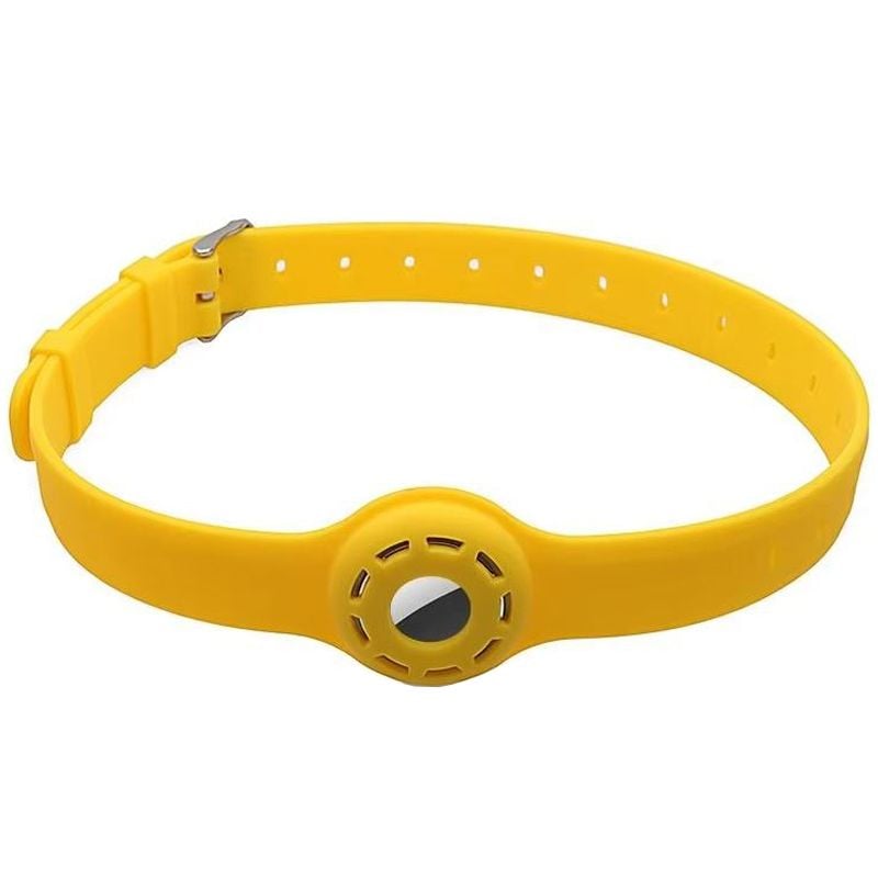 Zgarda Sport cu Suport Airtag, Anti Pierdere, Ajustabila, Silicon, Galben Engros