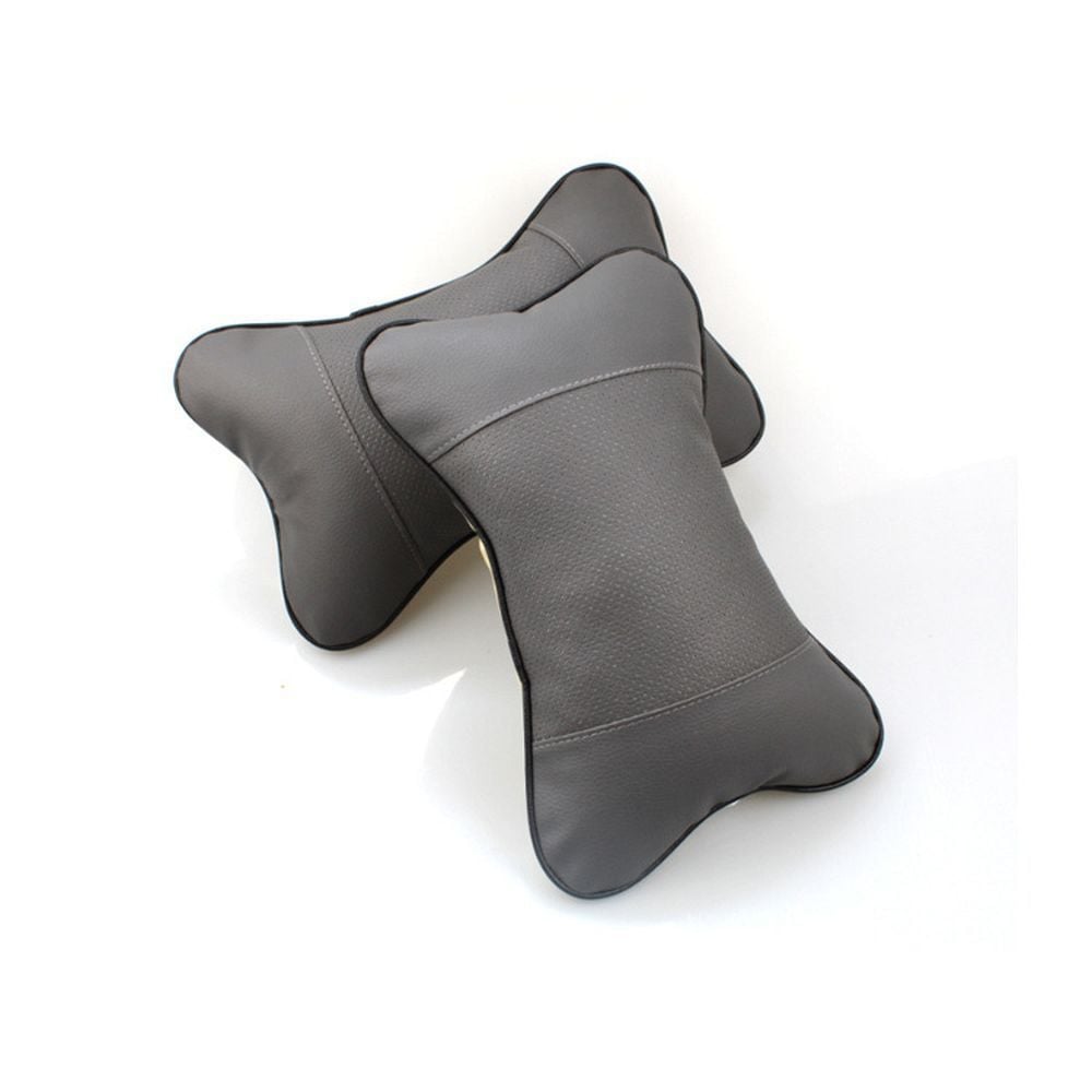 Perna Tetiera Auto Super Confortabila, Bumbac moale si Piele Ecologica, Gri Engros