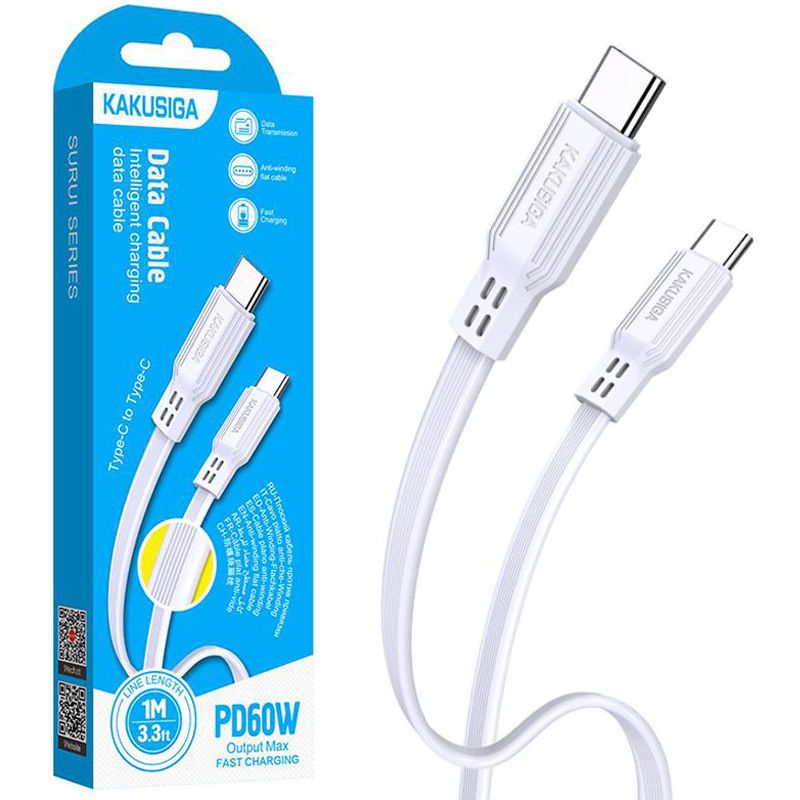 Cablu KSC-808, Type-C la Type-C, Compatibil iPhone 15/16 si Android, Incarcare rapida 60W, Alb Engros