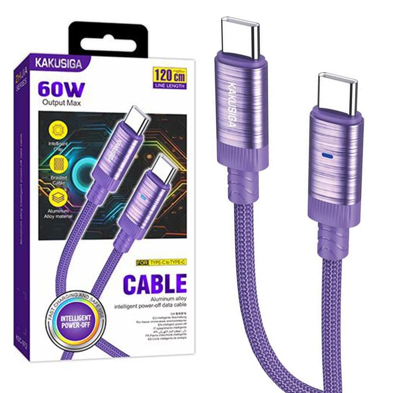 Cablu KSC-972, Type-C la Type-C, Compatibil iPhone 15/16 si Android, Incarcare rapida 60W, Mov Engros
