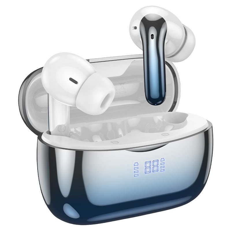 Casti Bluetooth, Hoco EQ16, Reducere zgomot, Autonomie 7 ore, Microfon si Afisaj digital, Albastru Engros