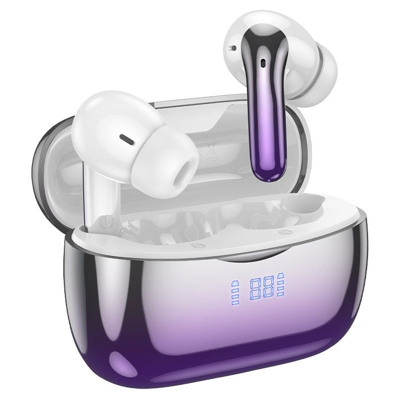 Casti Bluetooth, Hoco EQ16, Reducere zgomot, Autonomie 7 ore, Microfon si Afisaj digital, Mov Engros