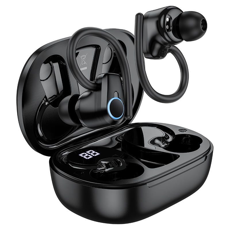 Casti Bluetooth Hoco EQ8 Pure Joy, Capacitate 500mAh, Autonomie 7 Ore, Afisaj Digital, Negru Engros
