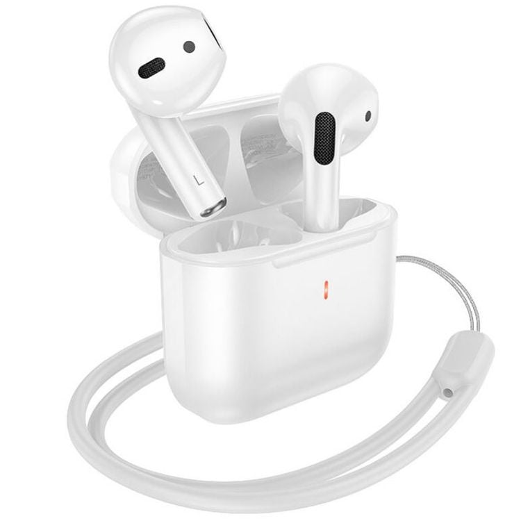Casti  Bluetooth Hoco EW53, Snur, Capacitate 250mAh, Autonomie 4 Ore, Alb Engros