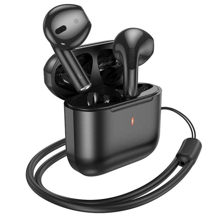Casti  Bluetooth Hoco EW53, Snur, Capacitate 250mAh, Autonomie 4 Ore, Negru Engros