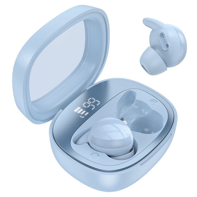 Casti Bluetooth Hoco EW65 Shadow, Capacitate 500mAh, Autonomie 4 Ore, Afisaj Digital, Albastru Engros