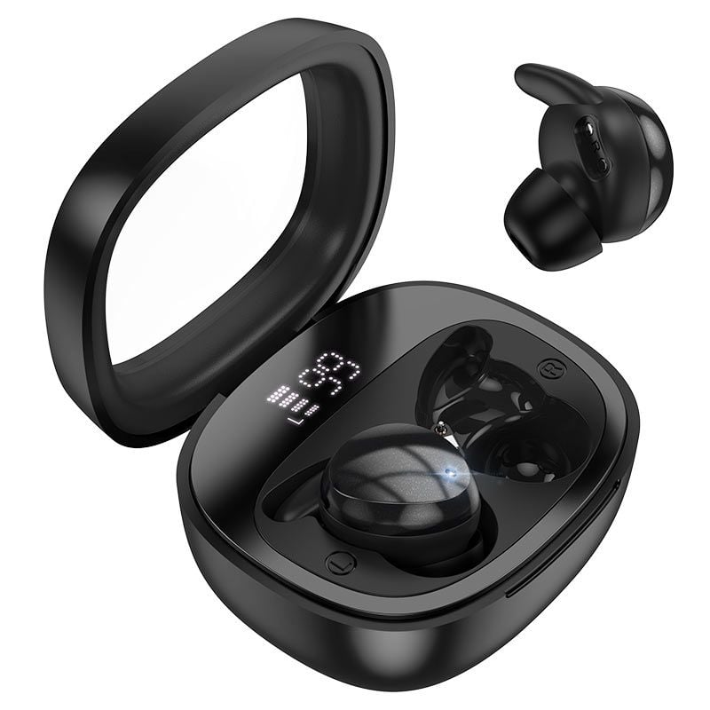 Casti Bluetooth Hoco EW65 Shadow, Capacitate 500mAh, Autonomie 4 Ore, Afisaj Digital, Negru Engros