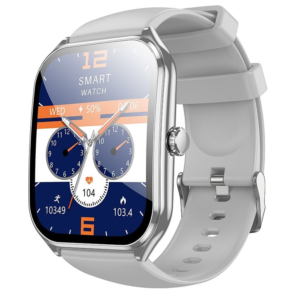 Ceas Smartwatch Hoco cu Functie Apelare, Ecran AMOLED 1.96 inch, Rezistent la apa IP67, Model Y28, Gri/Argintiu Engros