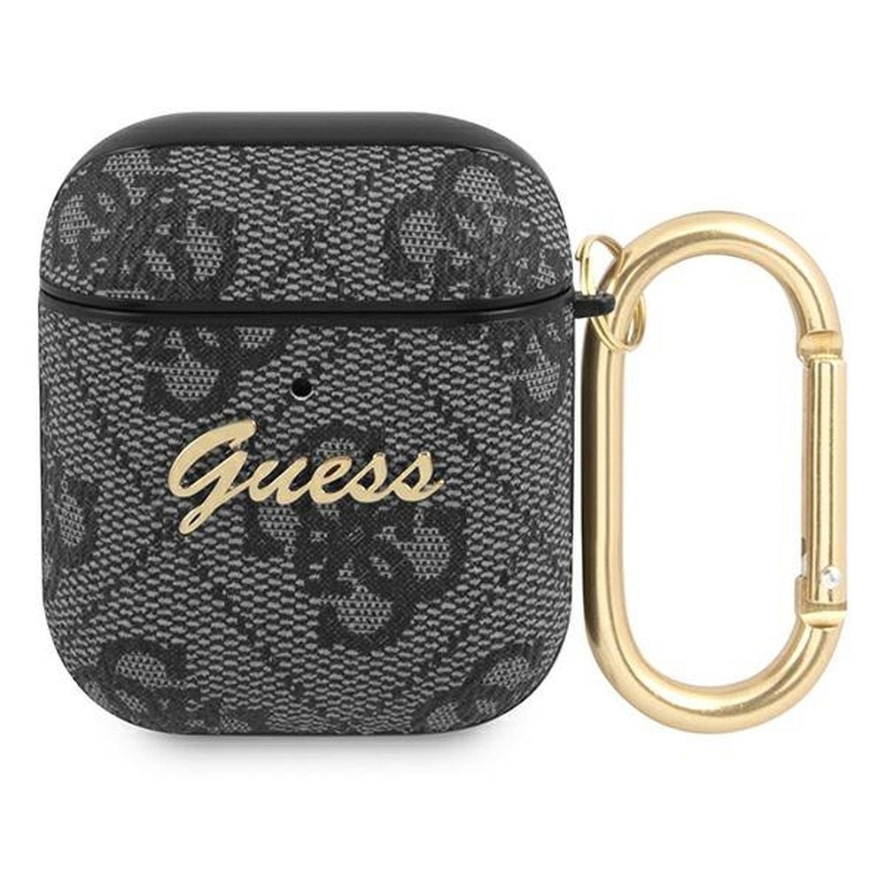 Husa de protectie Guess pentru Apple AirPods 1/2, GUA24GSMK, Colectie 4G Script Metal, Gri Engros