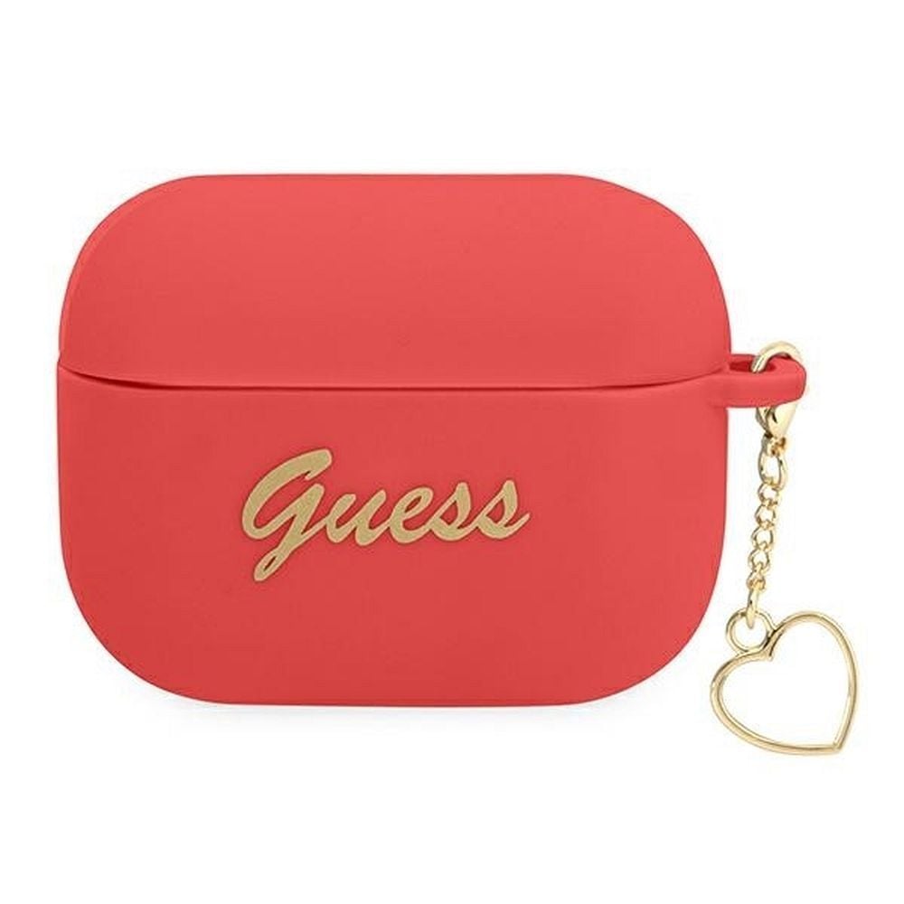 Husa de protectie Guess pentru Apple AirPods Pro, GUAPLSCHSR, Colectie Silicone Charm Heart, Rosu Engros