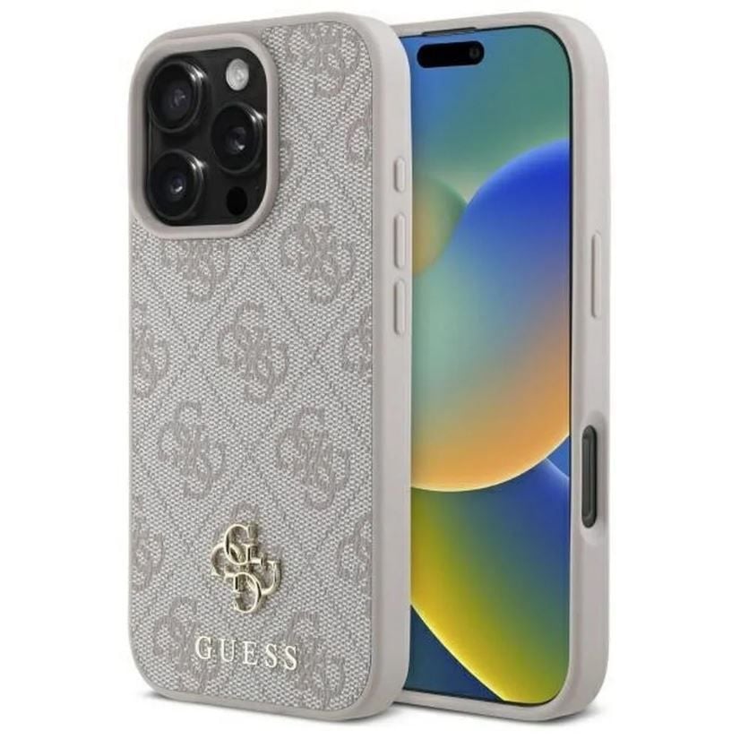 Husa Guess MagSafe, iPhone 16 Pro Max, Model PU 4G Small and Classic, Silicon, Roz Engros