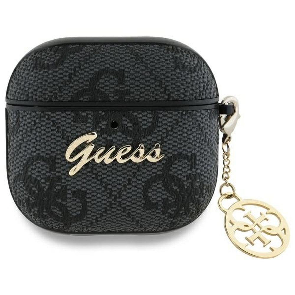 Husa Guess pentru Apple AirPods 4 GUA4G4GSMK, PU 4G, Charm, Negru Engros