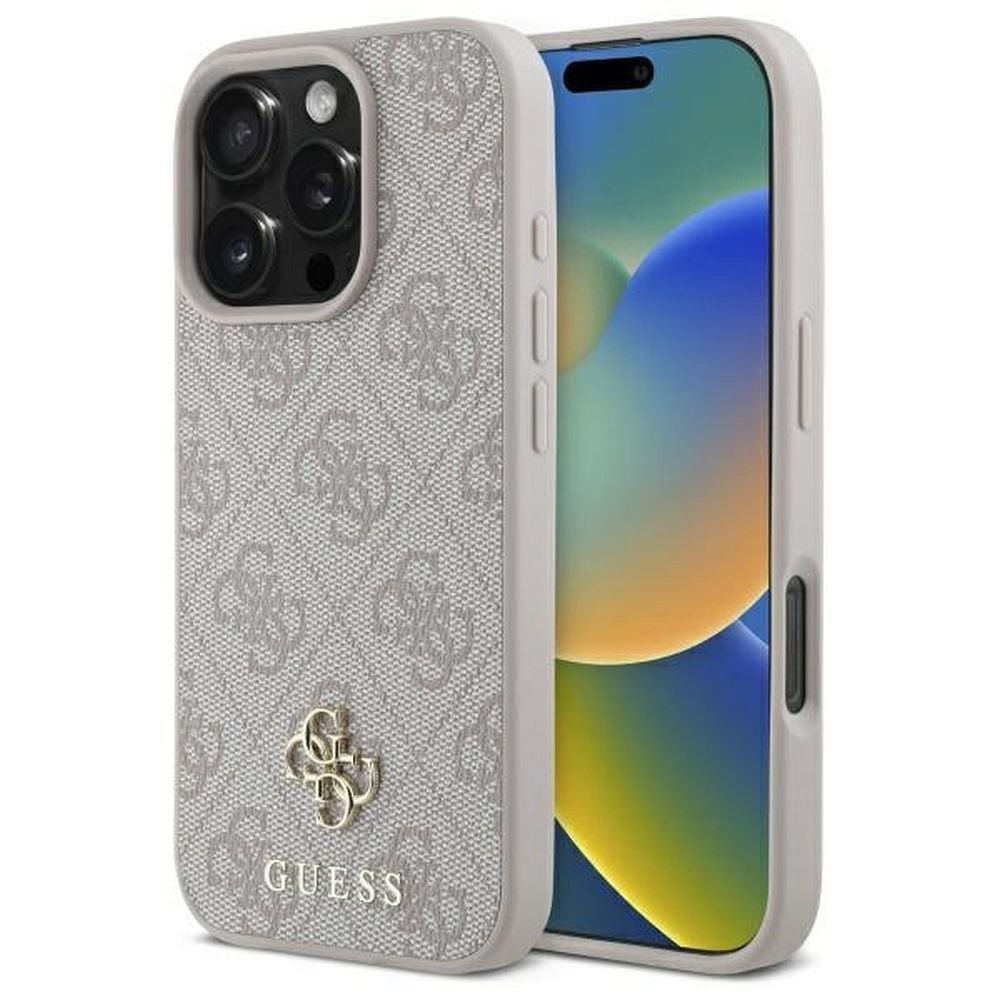 Husa Guess pentru iPhone 16 Pro, Compatibil cu Magsafe, PU 4G Small and Classic, GUHMP16LP4SM4MP, Roz Engros