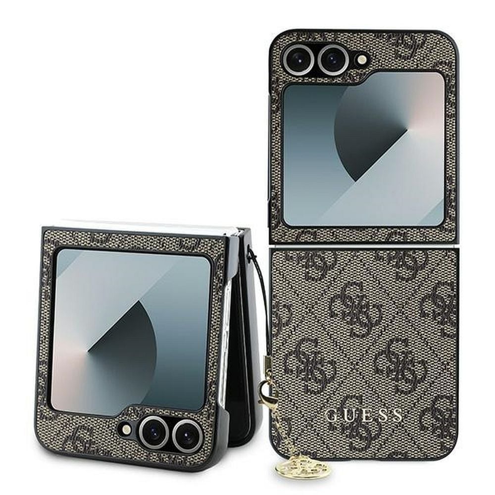 Husa Guess pentru Samsung Galaxy Z Flip 6/Flip 7 FE, Model 4G Charm, Maro Engros