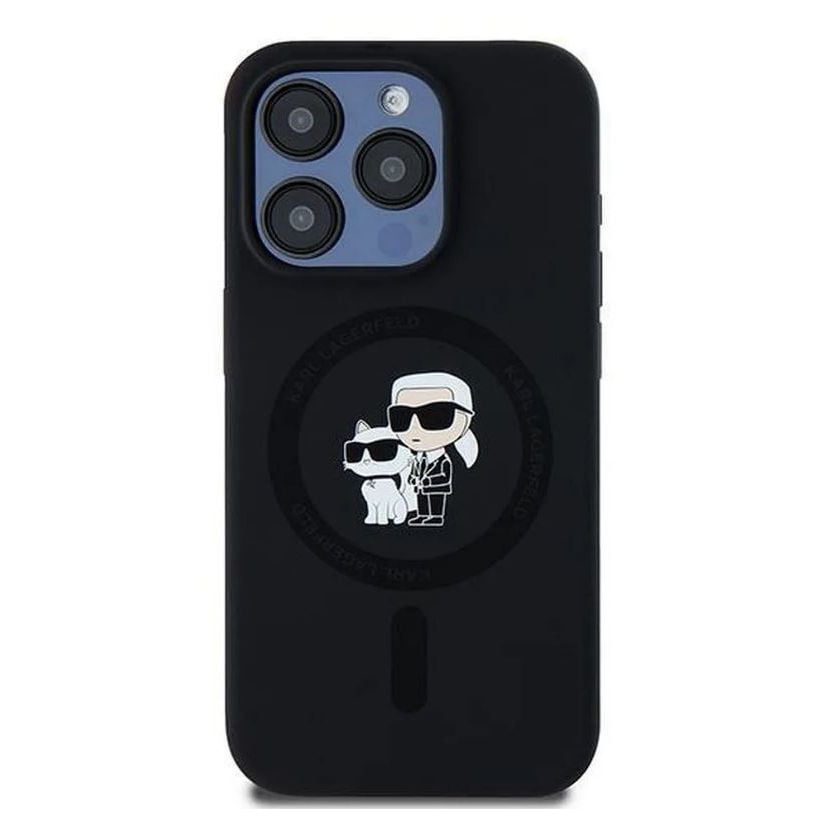 Husa Karl Lagerfeld pentru iPhone 15 Pro Max, Compatibila MagSafe, Model KC Body Ring KLHMP15LSCMKCRHK, Negru Engros