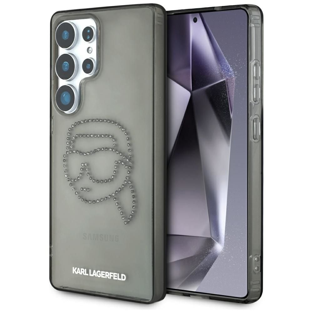Husa Karl Lagerfeld pentru Samsung S25 Ultra, KLHCS25LHKHDCELK, IML Rhinestones K Head, Negru Engros