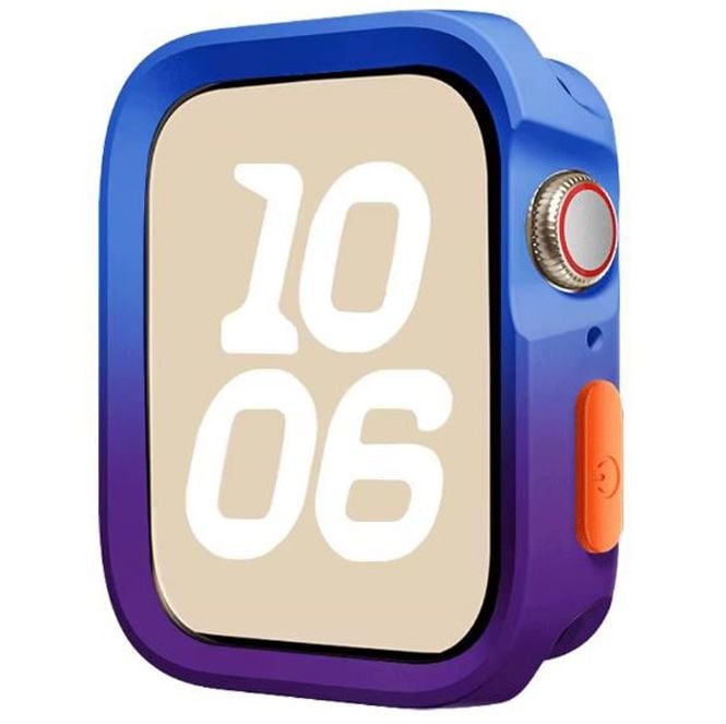 Husa Soft Bumper pentru Apple Watch, Protectie antisoc, Silicon, Mov si albastru - Apple Watch 42mm Seria 10/11 Engros