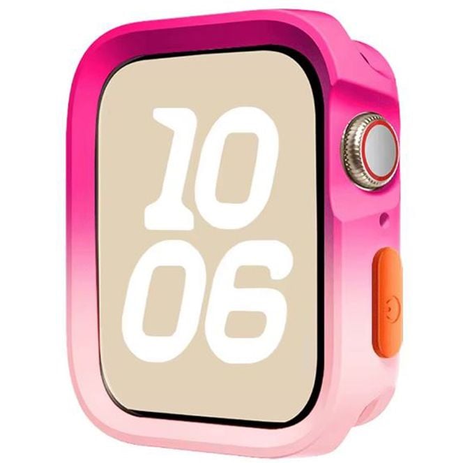 Husa Soft Bumper pentru Apple Watch, Protectie antisoc, Silicon, Roz si rose - Apple Watch 42mm Seria 10/11 Engros