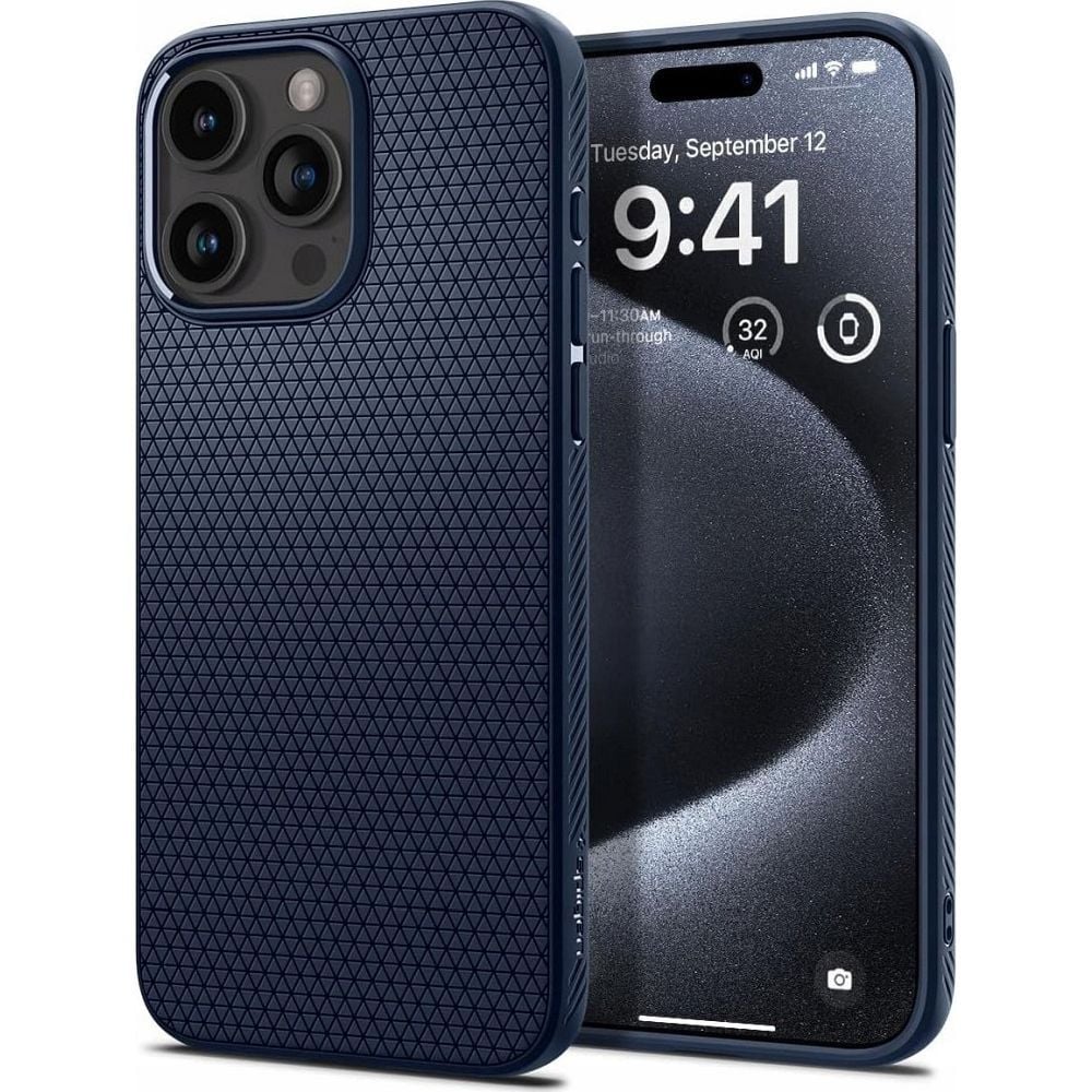 Husa Spigen Liquid Air pentru iPhone 16 Pro Max, Bleumarin Engros