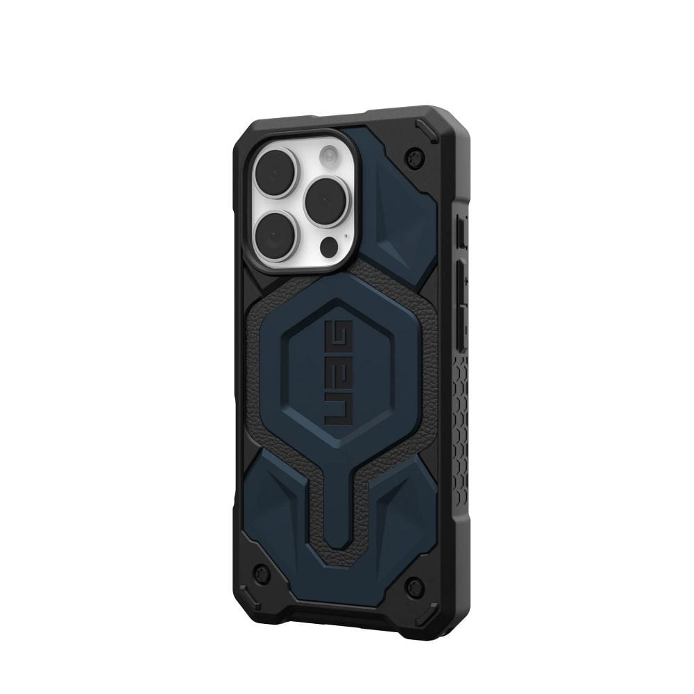 Husa UAG Monarch Pro pentru iPhone 16 Pro, Carbon Fiber, Negru/Bleumarin Engros