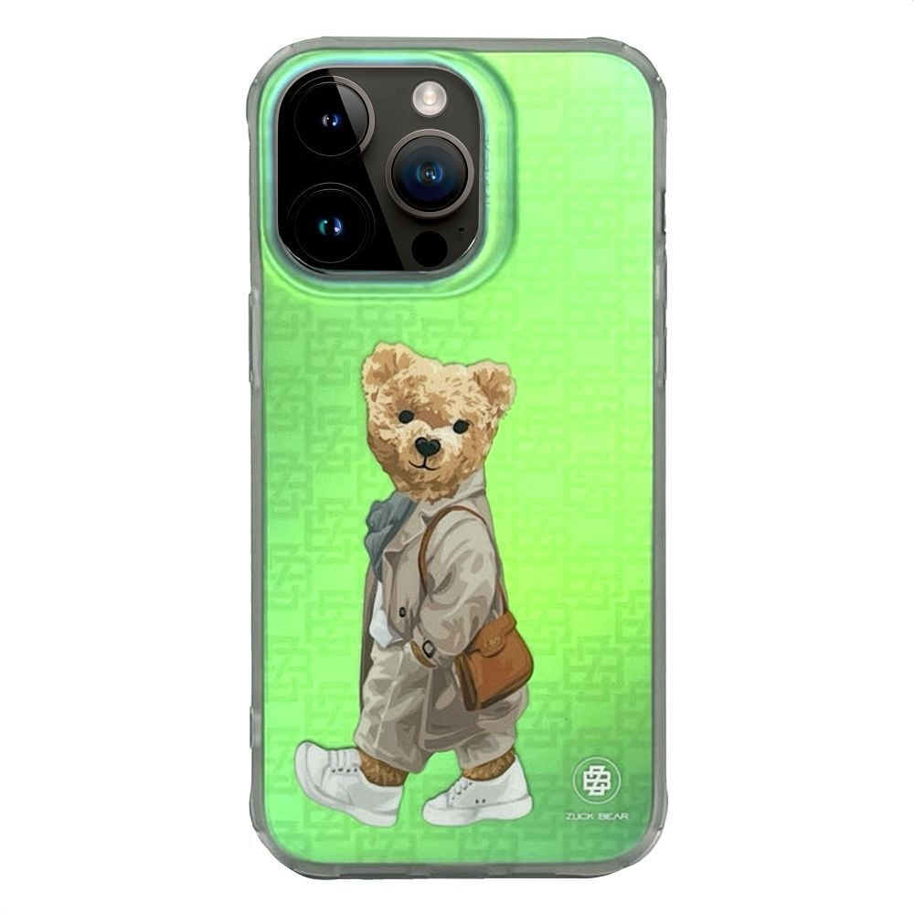 Husa Zuck Bear pentru iPhone 15 Pro, French Riviera, Monaco glitz, Verde Aprins Engros