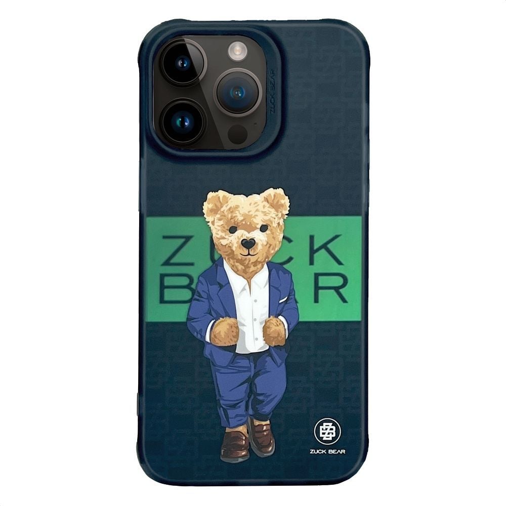 Husa Zuck Bear pentru iPhone 15 Pro, French Riviera, Saint tropez shimmer, Albastru/Verde Engros