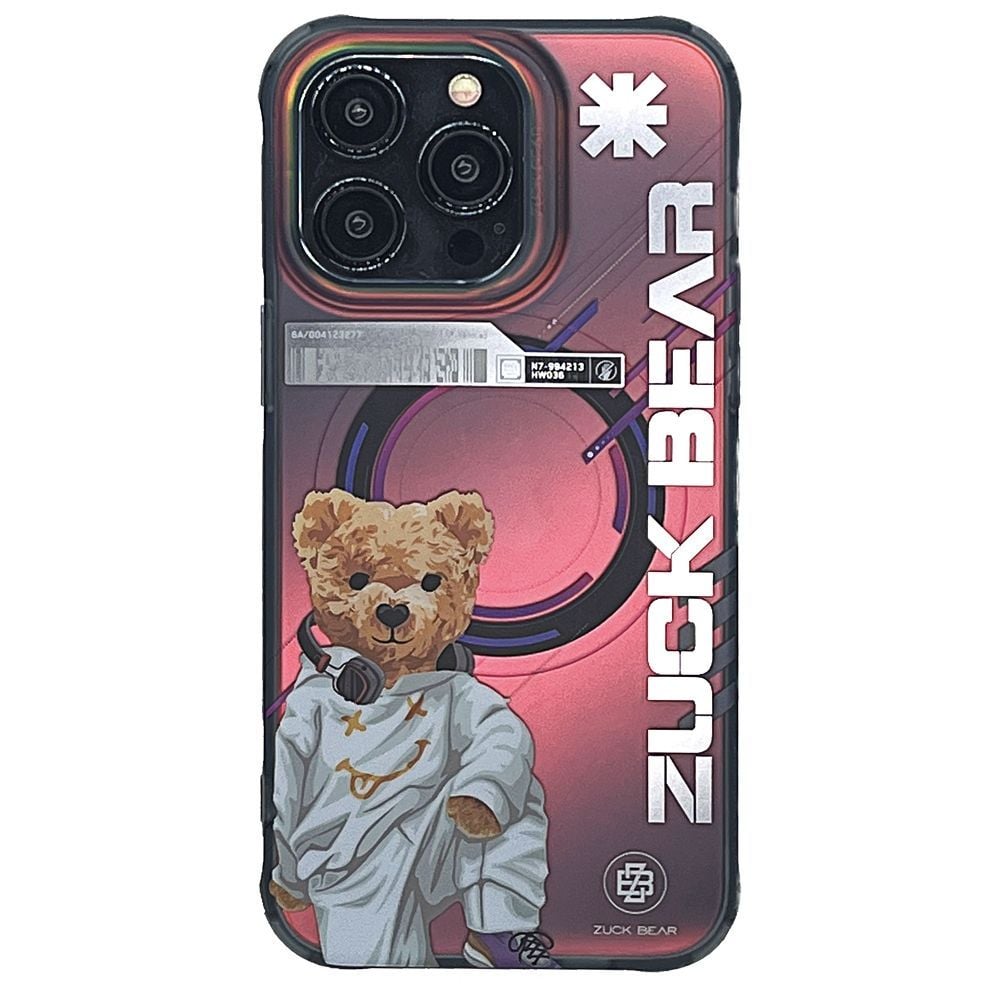 Husa Zuck Bear pentru iPhone 15 Pro Max, New York Never Sleeps, Compatibil cu Magsafe, Bronx energy, Multicolor Engros