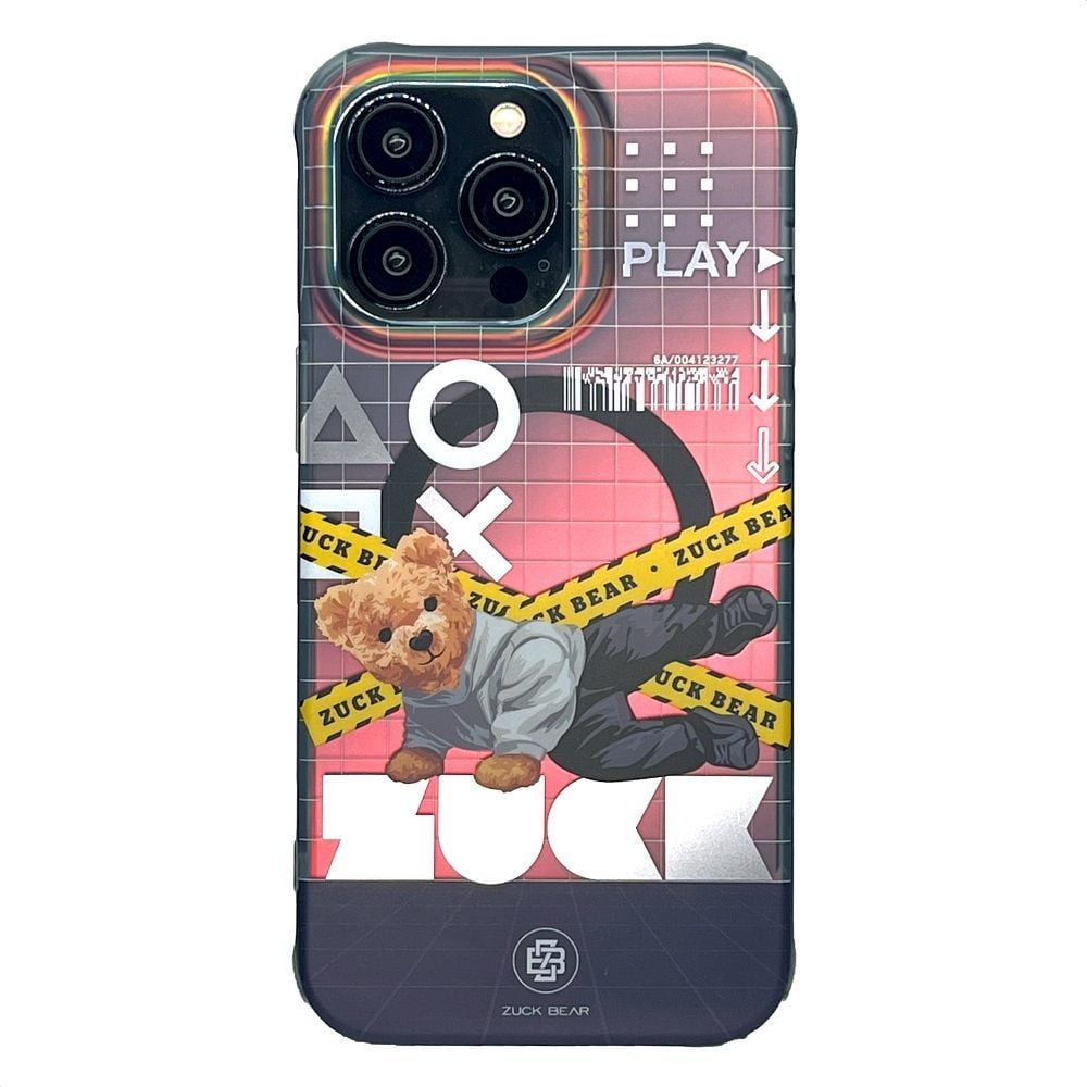 Husa Zuck Bear pentru iPhone 15 Pro Max, New York Never Sleeps, Compatibil cu Magsafe, Queens spark, Gri Engros