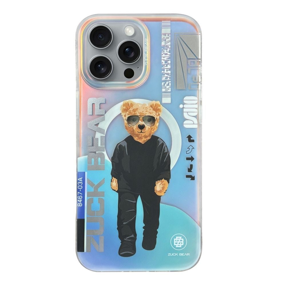 Husa Zuck Bear pentru iPhone 16 Pro, Berlin Boss Mag, Compatibil cu Magsafe, Zwei charm, Multicolor Engros