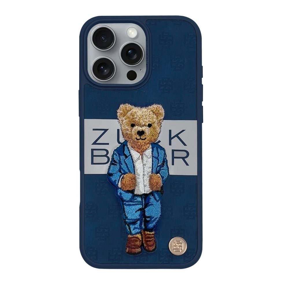 Husa Zuck Bear pentru iPhone 16 Pro Max, Paris Gentleman, Suit, Bleumarin Engros