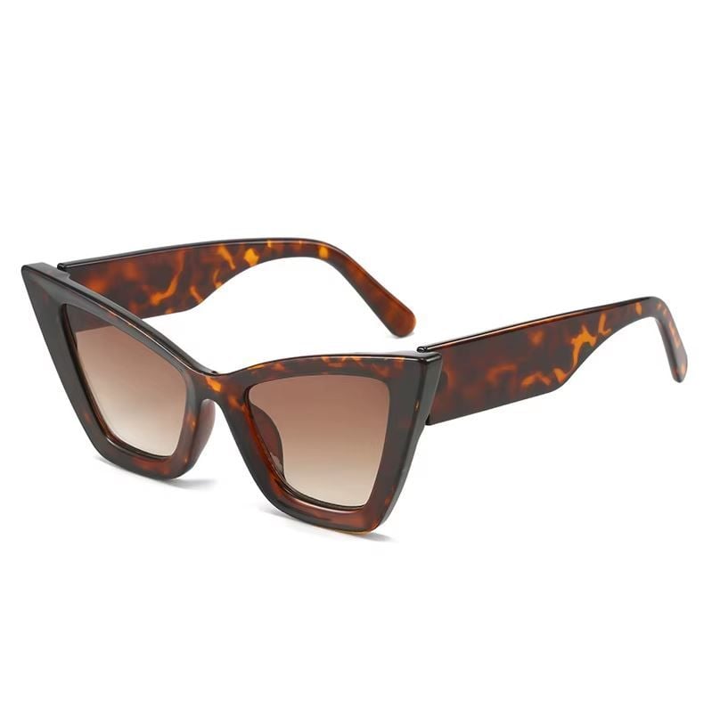 Ochelari de Soare, Boho Cat-Eye, Fashion, Protectie UV400, Maro Leopard Engros