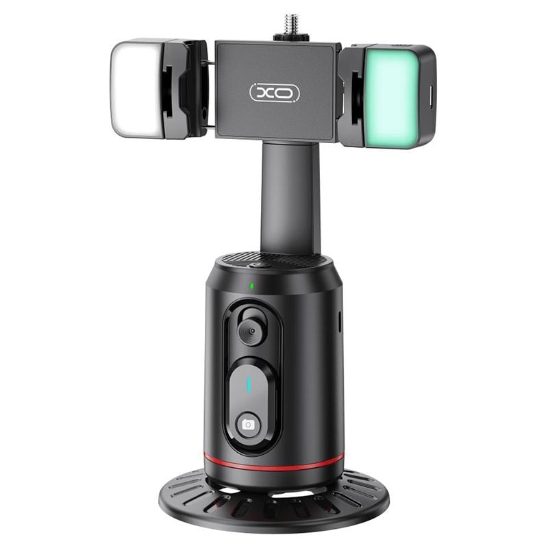 Selfie Stand cu LED XO SS16-L, AI Tracking, Bluetooth, Reglaj 360°, Culoare Negru Engros