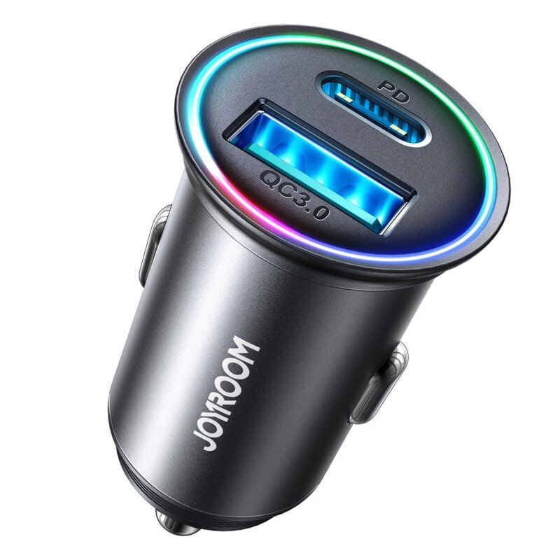 Adaptor Auto Joyroom JR-CCN04, USB si type-C, Fast charge 60W, Negru Engros