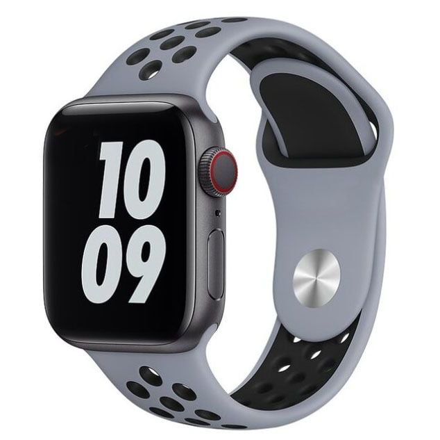 Curea Sport perforata pentru Apple Watch, Silicon, Obsidian-Black - 38/40/41 mm , Medie Engros