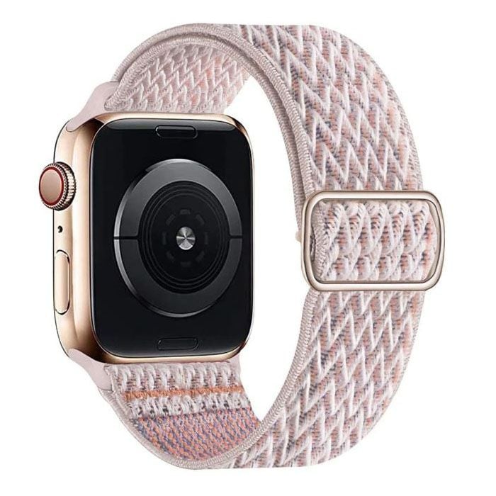Curea Elastica din Nylon, Compatibila cu Apple Watch, Ajustabila, Sand-Pink - 38/40/41 mm Engros