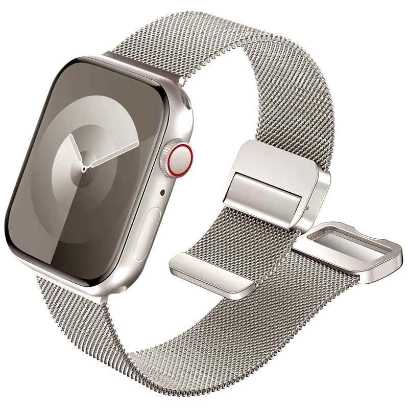 Curea Tesatura Milaneza, Magnetica, Compatibila cu Apple Watch, Prindere dubla, Metalica, Starlight - 38/40/41 mm Engros