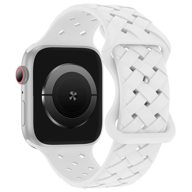 Curea Twisted Loop pentru Apple Watch, Silicon, Reglabila, Sport, Alb - 38/40/41 mm Engros