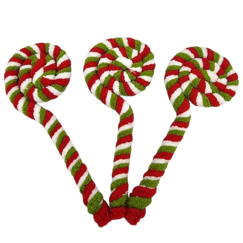 Decoratiune de Craciun acadele pe sarma plusata, 13 cm, 3/buc pe set