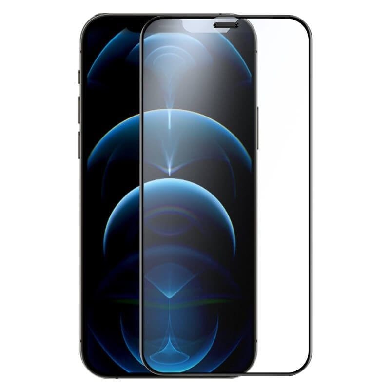 Folie sticla securizata Compatibila cu iPhone 12 Pro, 3D Negru, FULL SCREEN,Tempered Glass, Antisoc Engros