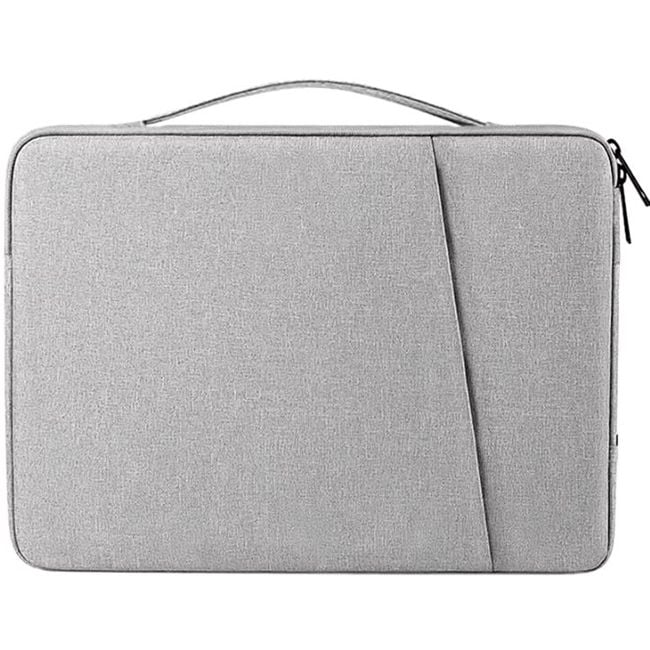 Geanta pentru Laptop 13.3-14, Textil rezistent, Compatibil MacBook, Buzunare multiple, Gri Engros