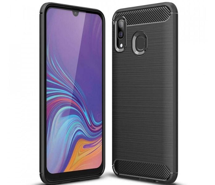 Husa Carbon rezistenta pentru Compatibila cu Samsung A20/A30/A50 , Negru Engros