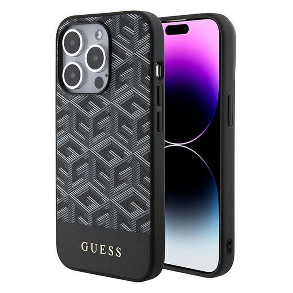 Husa Guess pentru iPhone 15 Pro, G-Cube Stripes, Negru Engros