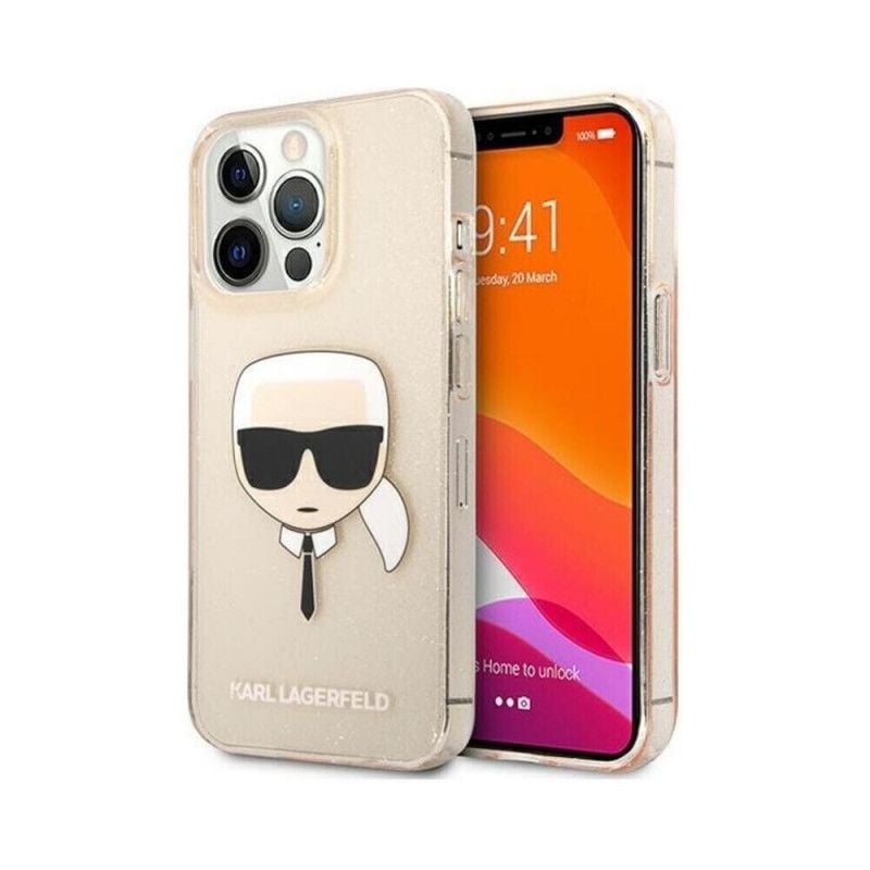 Husa Karl Lagerfeld, Compatibila cu iPhone 13 Pro, Silicon, Auriu Engros