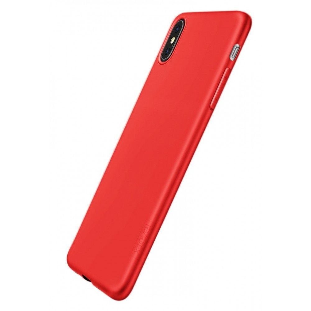 Husa originala X-Level, poliuretan cauciucat, antisoc, Compatibila cu Huawei P Smart 2019, rosie Engros