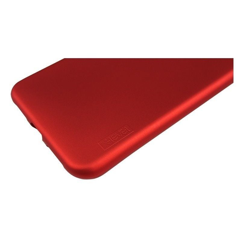 Husa  X-Level, poliuretan cauciucat, antisoc, Compatibila cu iPhone XS Max, rosie Engros