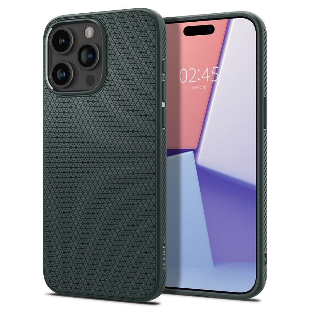 Husa  Spigen Compatibila cu iPhone 15 Pro Max, Airbaguri laterale, Liquid Air, Verde Engros