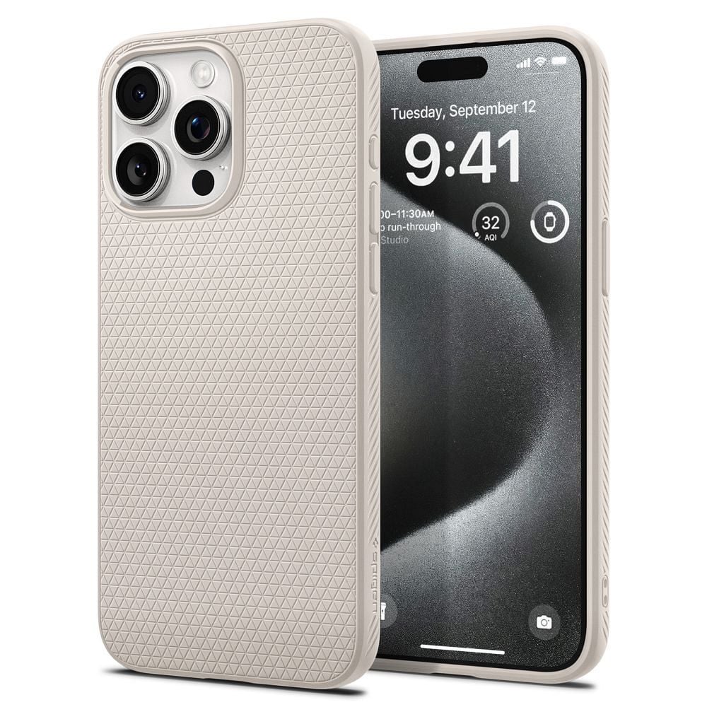 Husa Spigen Liquid Air pentru iPhone 15 Pro, Natural titanium Engros