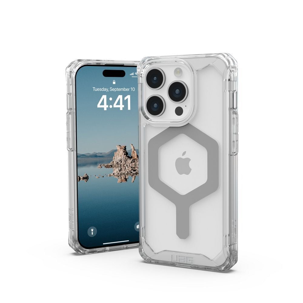 Husa  UAG Compatibila cu iPhone 15 Pro, Compatibil Magsafe, Plyo, Ice Silver Engros
